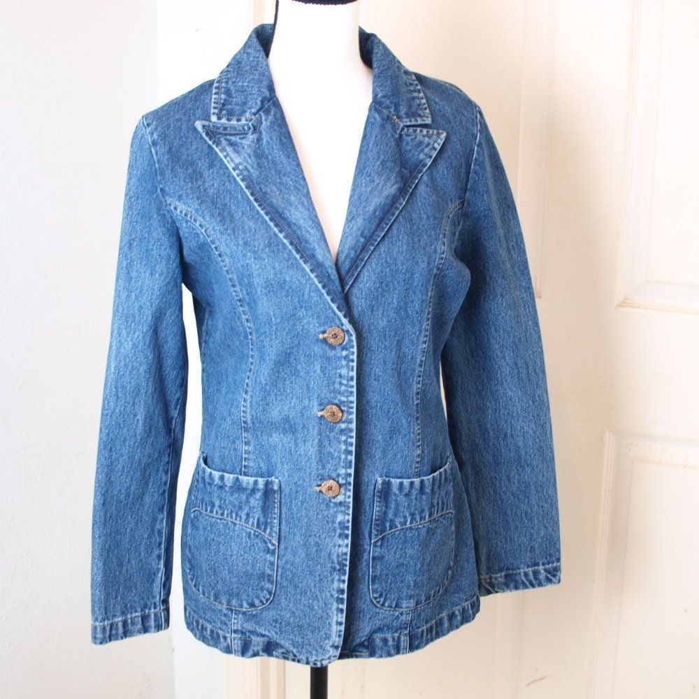 Caribbean Joe‎ Denim Jacket Blue Size Small